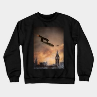 V1 Fling bomb over the houses of parliament London during WW2 Crewneck Sweatshirt